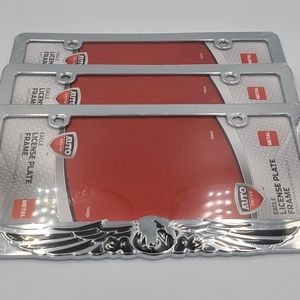 Eagle Metal License Plate Frame - 3 Pack